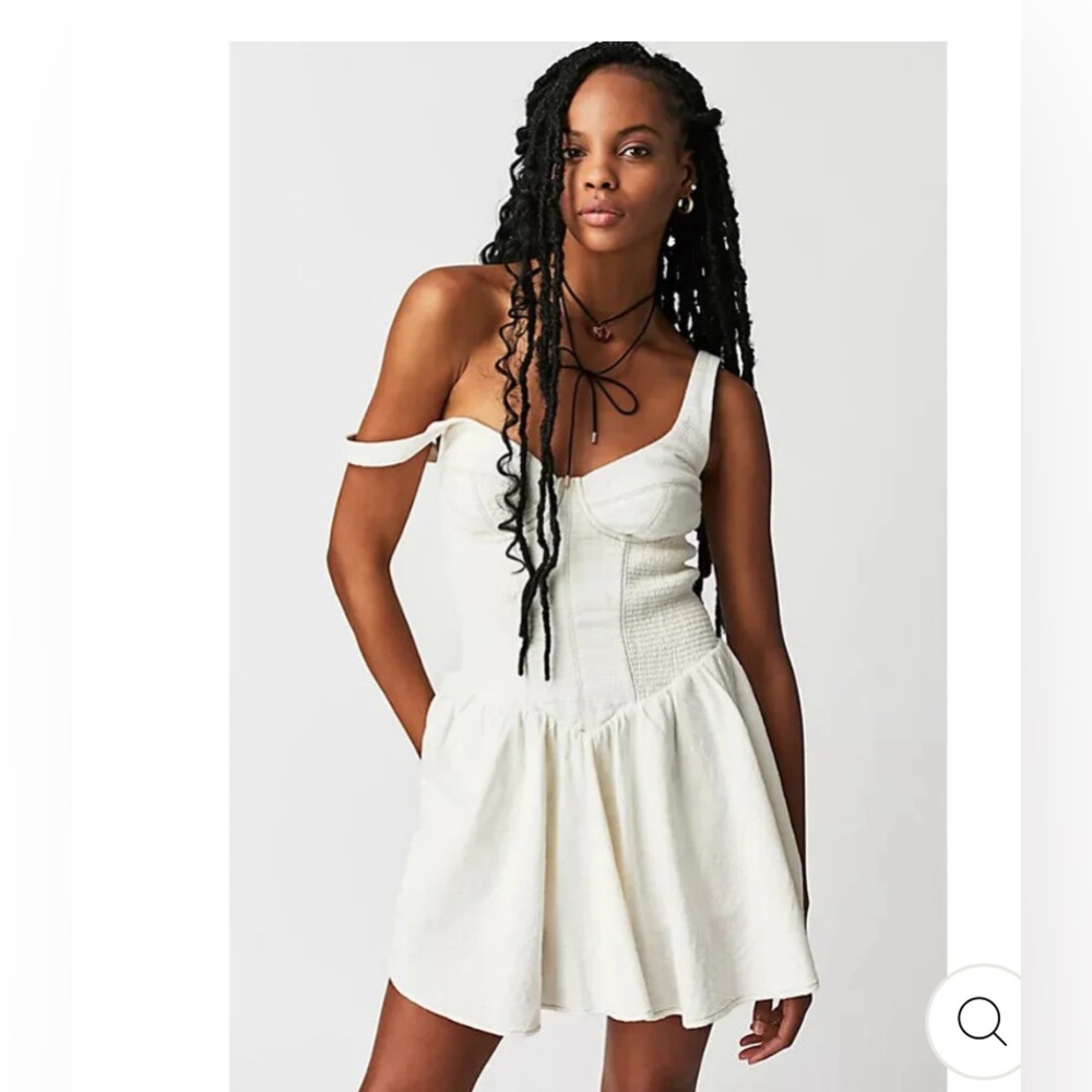 Free People Delilah Romper Dress in Cream - XS